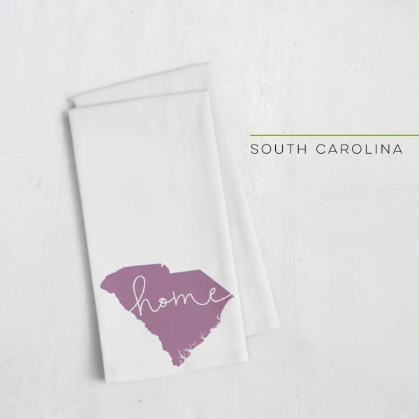 South Carolina ’home’ state silhouette - Tea Towel / Purple - Home Silhouette