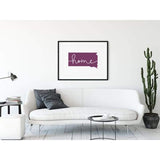 South Dakota ’home’ state silhouette - 5x7 Unframed Print / Purple - Home Silhouette
