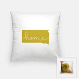 South Dakota ’home’ state silhouette - Pillow | Square / GoldenRod - Home Silhouette