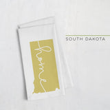 South Dakota ’home’ state silhouette - Tea Towel / GoldenRod - Home Silhouette