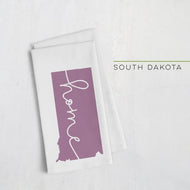 South Dakota ’home’ state silhouette - Tea Towel / Purple - Home Silhouette