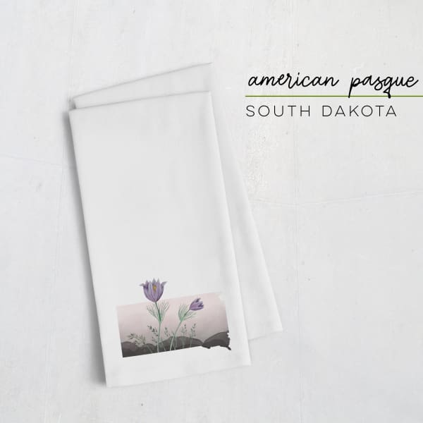 South Dakota Pasque Flower | State Flower Series - Tea Towel - State Flower