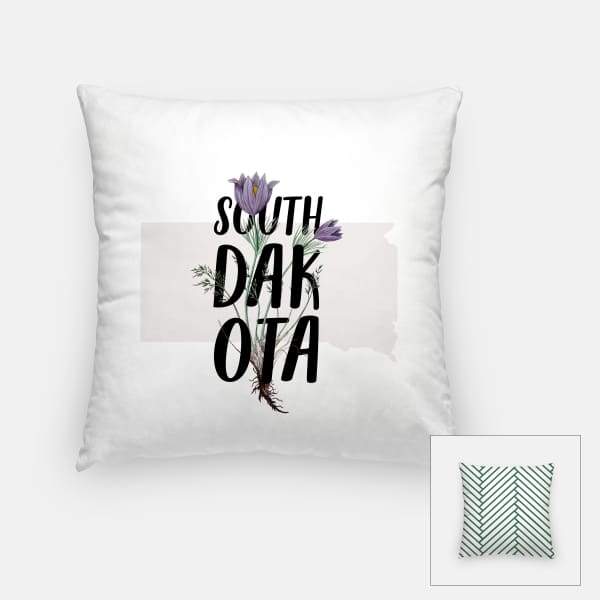South Dakota state flower | American Pasque - Pillow | Square - State Flower