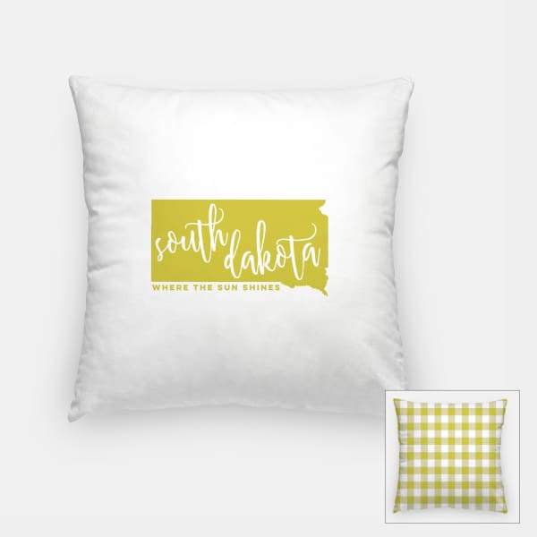 South Dakota State Song | Where the Sun Shines - Pillow | Square / Khaki - State Song