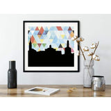 Springfield Ohio geometric skyline - 5x7 Unframed Print / LightSkyBlue - Geometric Skyline