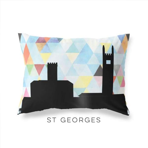 St George’s Grenada geometric skyline - Pillow | Lumbar / LightSkyBlue - Geometric Skyline