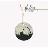 St Louis Missouri city skyline with vintage St Louis map - City Map Skyline