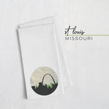 St Louis Missouri city skyline with vintage St Louis map - Tea Towel - City Map Skyline