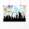 St Louis Missouri geometric skyline - 5x7 Unframed Print / LightSkyBlue - Geometric Skyline