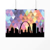 St Louis Missouri geometric skyline - 5x7 Unframed Print / RebeccaPurple - Geometric Skyline