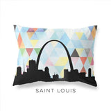 St Louis Missouri geometric skyline - Pillow | Lumbar / LightSkyBlue - Geometric Skyline