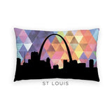 St Louis Missouri geometric skyline - Pillow | Lumbar / RebeccaPurple - Geometric Skyline