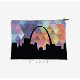 St Louis Missouri geometric skyline - Pouch | Small / RebeccaPurple - Geometric Skyline