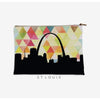 St Louis Missouri geometric skyline - Pouch | Small / Yellow - Geometric Skyline