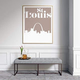 St Louis Missouri retro inspired city skyline - 5x7 Unframed Print / Tan - Retro Skyline