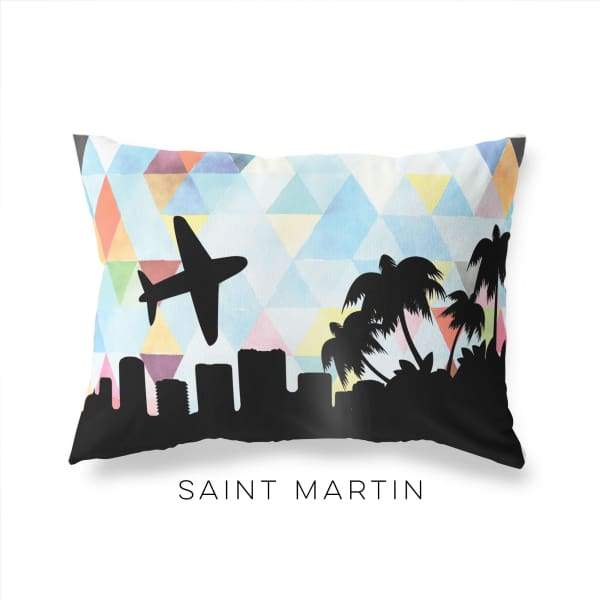 St Martin geometric skyline - Pillow | Lumbar / LightSkyBlue - Geometric Skyline