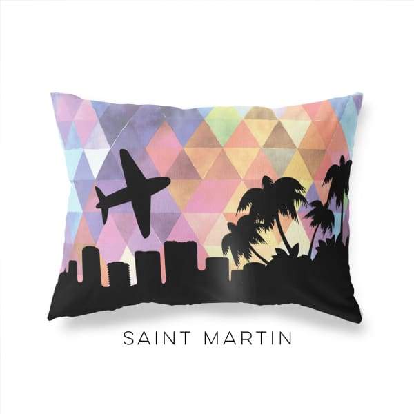 St Martin geometric skyline - Pillow | Lumbar / RebeccaPurple - Geometric Skyline