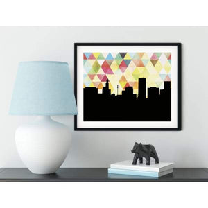 St Paul Minnesota geometric skyline - 5x7 Unframed Print / Yellow - Geometric Skyline