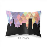 St Paul Minnesota geometric skyline - Pillow | Lumbar / RebeccaPurple - Geometric Skyline