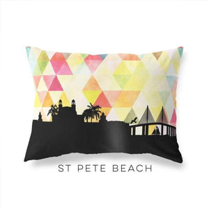 St Pete Beach Florida geometric skyline - Pillow | Lumbar / Yellow - Geometric Skyline