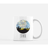 St Petersburg Florida city skyline with vintage St Petersburg map - Mug | 11 oz - City Map Skyline