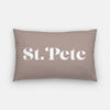 St Petersburg Florida retro inspired city skyline - Pillow | Lumbar / Tan - Retro Skyline