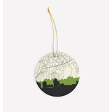 Stamford Connecticut city skyline with vintage Stamford map - Ornament - City Map Skyline