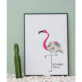 Stand Tall Flamingo art print | Inspirational quote art - Prints