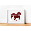 Starkville Mississippi red bulldog - 5x7 Unframed Print - City Symbols