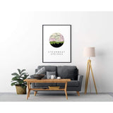 Steamboat Springs Colorado city skyline with vintage Steamboat Springs map - 5x7 Unframed Print - City Map Skyline