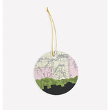 Steamboat Springs Colorado city skyline with vintage Steamboat Springs map - Ornament - City Map Skyline