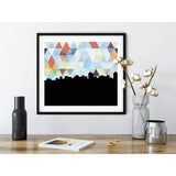 Steamboat Springs Colorado geometric skyline - 5x7 Unframed Print / LightSkyBlue - Geometric Skyline