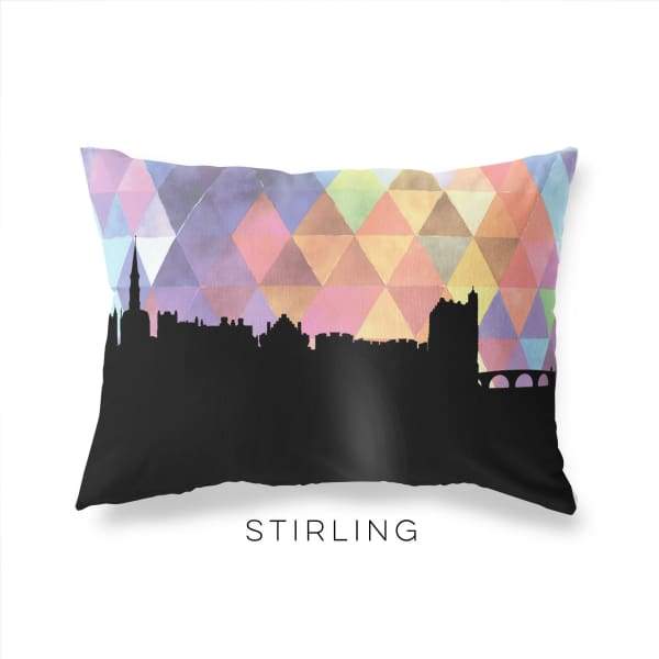 Stirling Scotland geometric skyline - Pillow | Lumbar / RebeccaPurple - Geometric Skyline