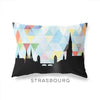 Strasbourg France geometric skyline - Pillow | Lumbar / LightSkyBlue - Geometric Skyline
