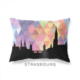 Strasbourg France geometric skyline - Pillow | Lumbar / RebeccaPurple - Geometric Skyline