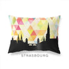 Strasbourg France geometric skyline - Pillow | Lumbar / Yellow - Geometric Skyline
