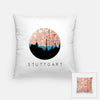 Stuttgart city skyline with vintage Stuttgart map - Pillow | Square - City Map Skyline