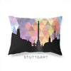 Stuttgart Germany geometric skyline - Pillow | Lumbar / RebeccaPurple - Geometric Skyline