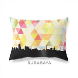 Surabaya Indonesia geometric skyline - Pillow | Lumbar / Yellow - Geometric Skyline