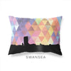 Swansea Wales geometric skyline - Pillow | Lumbar / RebeccaPurple - Geometric Skyline