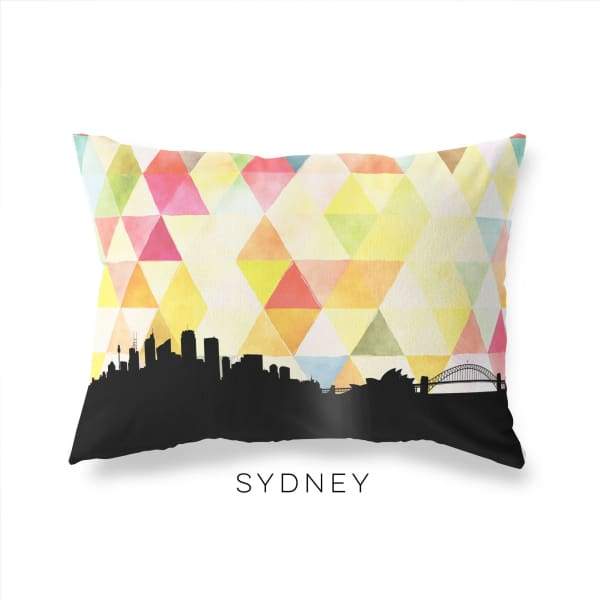 Sydney Australia geometric skyline - Pillow | Lumbar / Yellow - Geometric Skyline