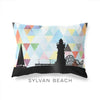 Sylvan Beach New York geometric skyline - Pillow | Lumbar / LightSkyBlue - Geometric Skyline