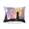 Sylvan Beach New York geometric skyline - Pillow | Lumbar / RebeccaPurple - Geometric Skyline