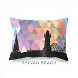 Sylvan Beach New York geometric skyline - Pillow | Lumbar / RebeccaPurple - Geometric Skyline
