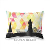 Sylvan Beach New York geometric skyline - Pillow | Lumbar / Yellow - Geometric Skyline