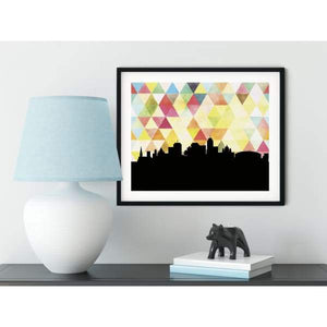 Syracuse New York geometric skyline - 5x7 Unframed Print / Yellow - Geometric Skyline
