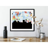 Tacoma Washington geometric skyline - 5x7 Unframed Print / LightSkyBlue - Geometric Skyline