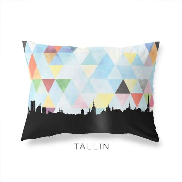 Tallinn Estonia geometric skyline - Pillow | Lumbar / LightSkyBlue - Geometric Skyline