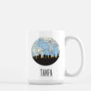 Tampa Florida city skyline with vintage Tampa map - Mug | 15 oz - City Map Skyline