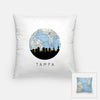 Tampa Florida city skyline with vintage Tampa map - Pillow | Square - City Map Skyline